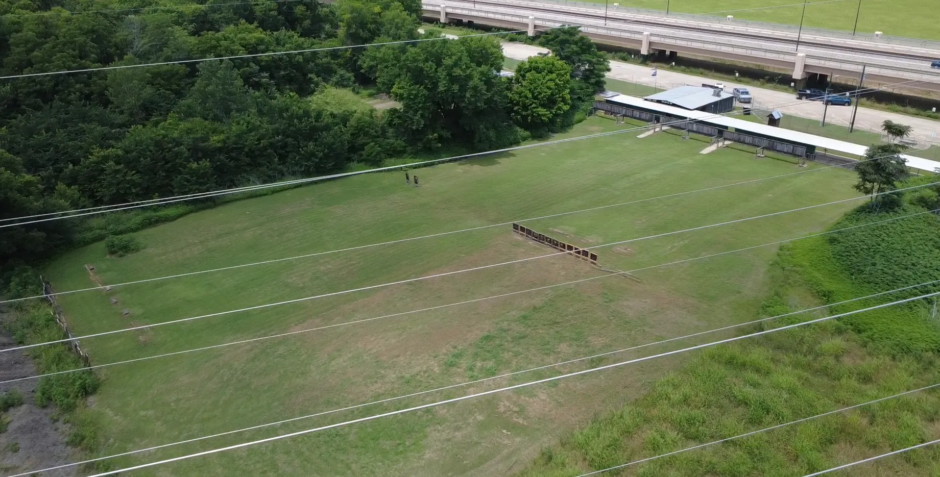 Covered rifle range firing line at Garland Public Shooting Range